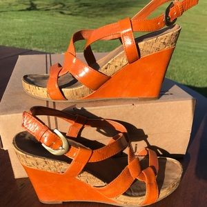 ❗️SOLD❗️Orange Sandal Wedges • Sz 8